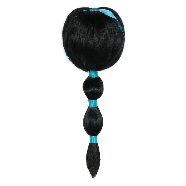 only wig Принцесса Жасмин платье Аладдин волшебная лампа девушки косплей костюм необычные дети танцевальная одежда Комплект топ брюки и платье для ребенка - Цвет: only wig