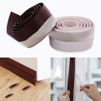 

45mm Door Seam Soundproof Windproof Insect Proof Door Stick Silicone Self-adhesive Weather Stripping Lower Water Stop Window Sea