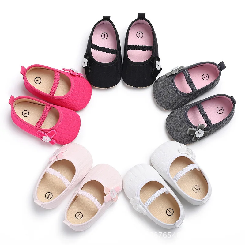 

BABY'S Shoes Spring And Autumn 0-1-Year-Old Baby Girl Shoes Soft Bottom Yarn Princess Shoes Anti-slip Toddler Shoes
