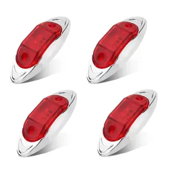 

GISAEV 4PCS/SET Red 6 LED Car Side Marker Lights 10-30V Warning Light Indicator Turn Signal Lights Lamp For Truck Van Pickup