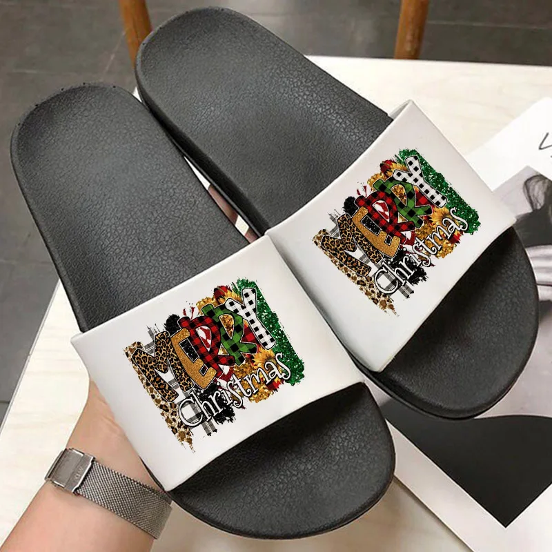 

Новинка 2022, симпатичные Тапочки на толстой подошве с рождественским оленем, сланцы унисекс для женщин и мужчин, домашние тапочки, обувь для влюбленных в пол, на платформе