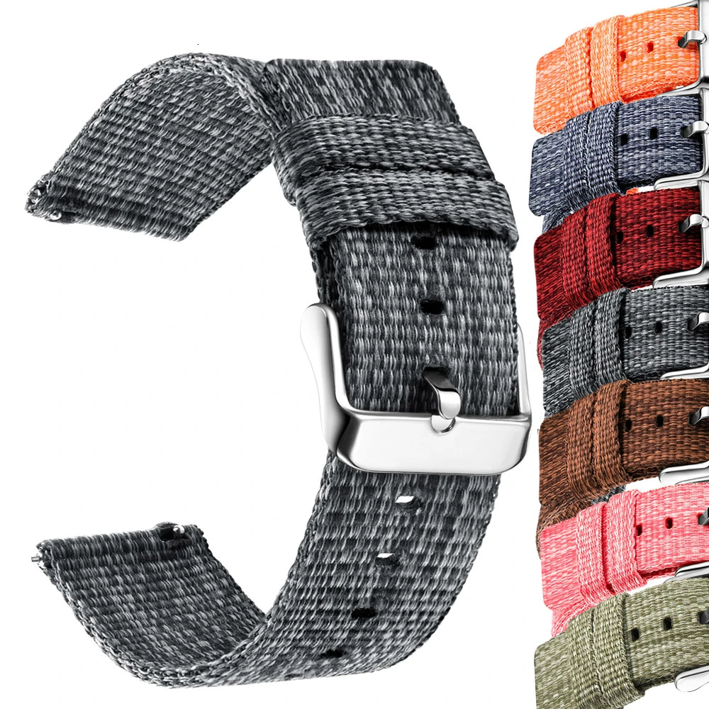 

nylon watchband For Samsung Galaxy Gear S3 S2 Class Soft Breathable Replacement Strap Sport Loop 22mm20mm Universal band Ribbon