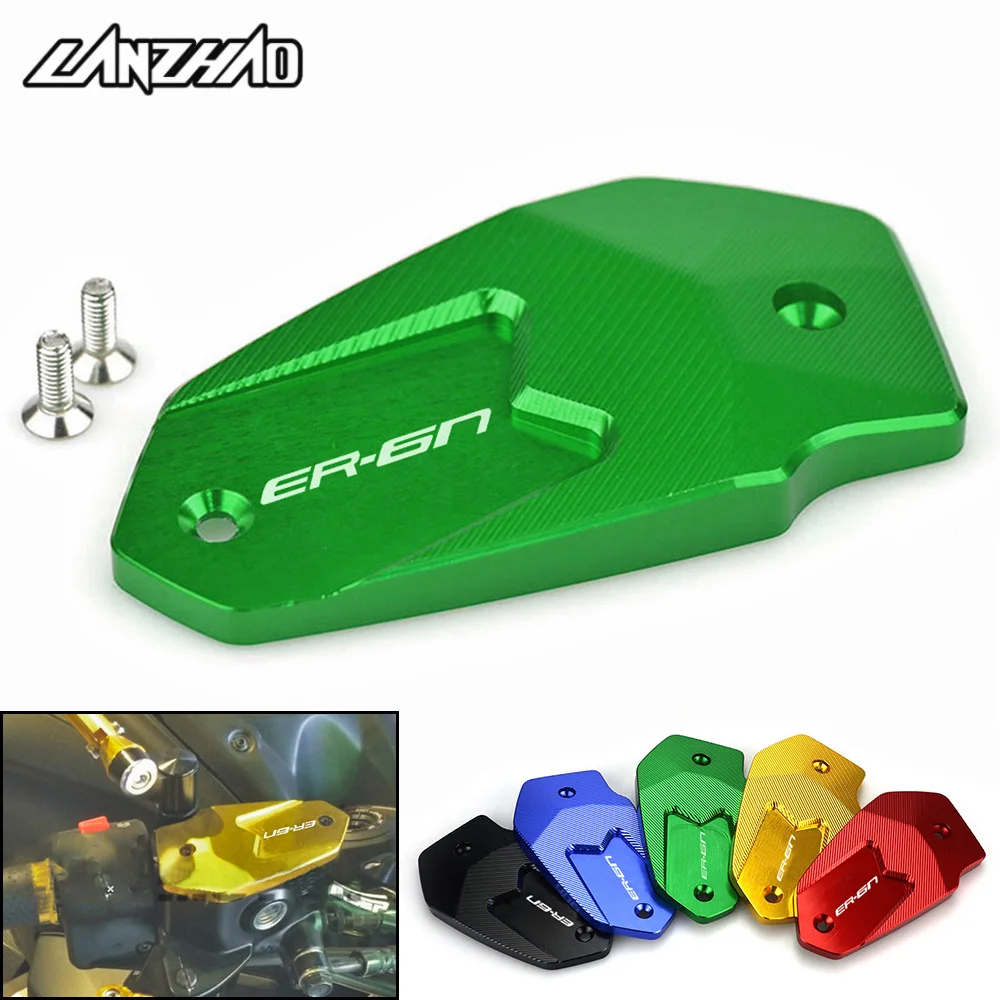 

ER-6N Motorcycle Front Reservoir Tank Cover Oil Cup Cap CNC Aluminum Accessories for Kawasaki ER6N 2009 - 2012 2013 2014 2015