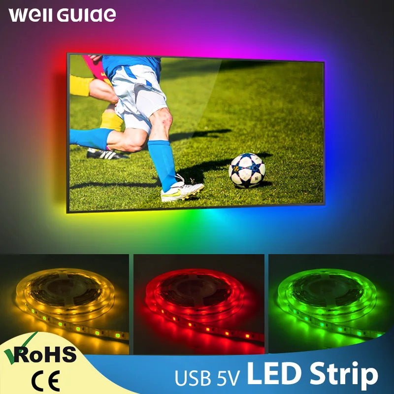 Светодиодная лента USB DC 5 в 50 см 1 м 2 3 4 Мини 3Key 24Key гибкий светильник SMD 2835