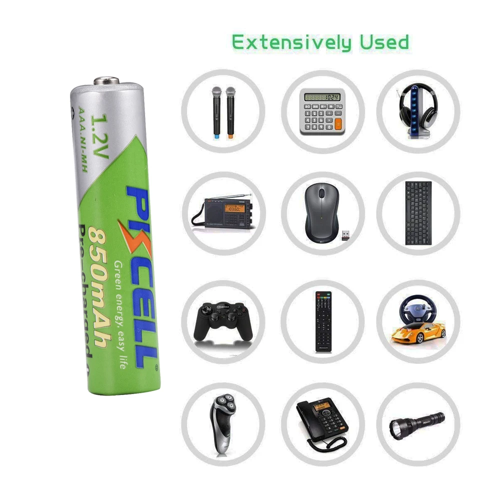 40 шт. PKCELL nimh AAA 850mah 1 2 V NIMH перезаряжаемые батареи aaa Precharged более 1200