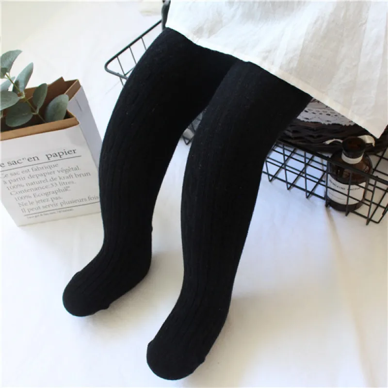 2022 Spring Knitted Baby Pantyhose For Girls Twist Children Bottom Toddler Kid Girl Ribbed Stockings
