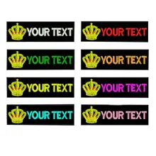 Изготовленные на заказ этикетки с именем короны нашивки вышитые железные на подложке крюк подложки