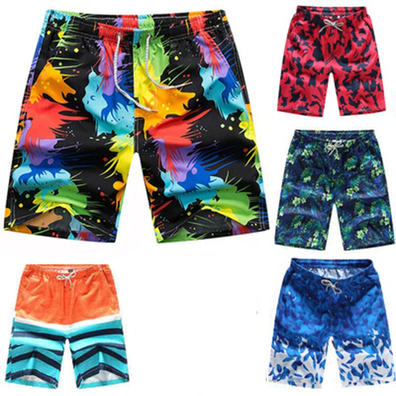 Men Fast-drying Color Shorts Swimming Beach Shorts Flower Surfboard Boardshorts