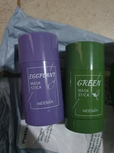 Mascarilla purificadora de té verde, palillo para arcilla, Control del aceite, cuidado de la piel, antiacné, berenjena, elimina puntos negros y barro, 40g