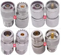 2pcs RF Coaxial  Adapter UHF PL259 SO239 To N Male Plug & Female Jack Connector High Quanlity