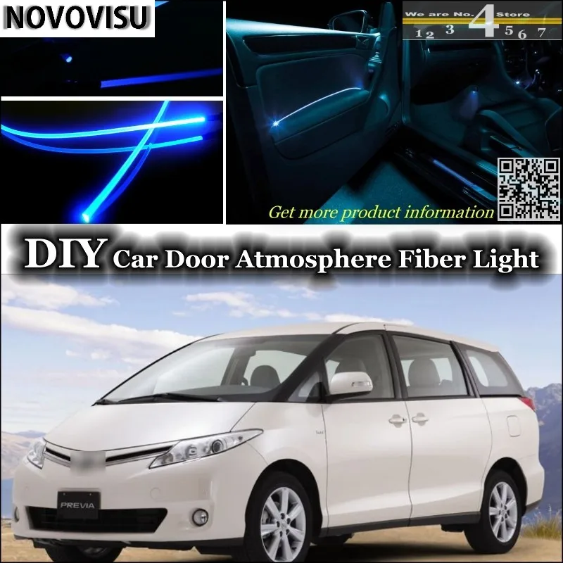 NOVOVISU For TOYOTA Previa XR Canarado Estima Tarago interior Ambient Light Atmosphere Fiber Optic Lights Inside Door Panel 03