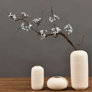 

Nordic Vegetarian-burned White Ceramic Vase Home Decoration Ceramic Vase Nordic Modern Minimalist White Pink Gray Ornaments Flow