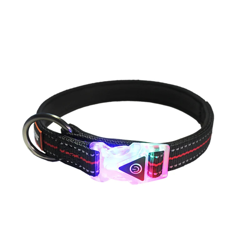 Black collar Светоотражающие поводки для собак комплект поводков для тренировок домашних животных прогулки для средних и больших собак Светоотражающие ремни с ластиком Doberman - Цвет: Black collar