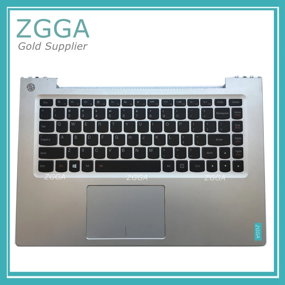 Подлинный чехол для lenovo Ideapad U430 U430P U430T с подставкой для рук с английской клавиатурой, верхний чехол с сенсорной панелью с подсветкой, серебристый цвет