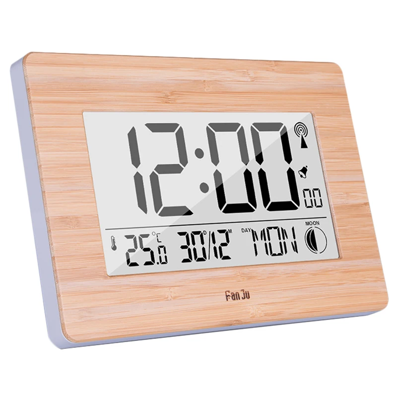 Digital Wall Clock Lcd Big Large Number Time Temperature Calendar