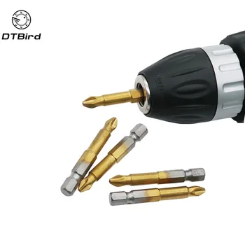

5Pcs Titanium Coated 1/4" Hex Shank PH2 50mm Anti Slip Electric Screwdriver Bits DT6