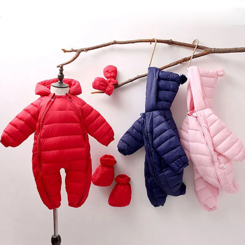 Зимние комплекты одежды из хлопка с длинными рукавами для новорожденных мальчиков и девочек; милый удобный однотонный теплый зимний комбинезон из 3 предметов; комбинезон на молнии
