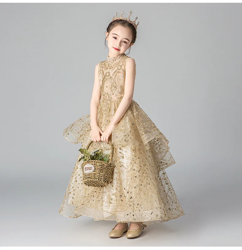 

Kids Pageant Evening Gowns 2019 Ball Gown Flower Girl Dresses For Weddings First Communion Dresses For Girls