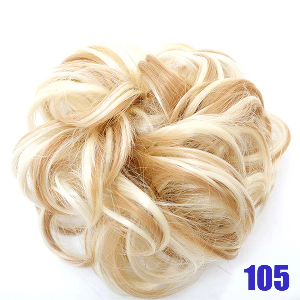 MEIFAN, короткие эластичные резинки для волос, синтетические шиньоны, искусственные волосы, булочка для женщин, канатная Резиновая лента, аксессуары для волос - Цвет: 105