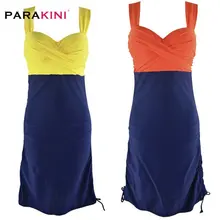 PARAKIN, женская одежда для плавания, длинное платье, пуш-ап, Цельный купальник размера плюс, 3XL, купальник, женский купальник, юбка, пляжная одежда