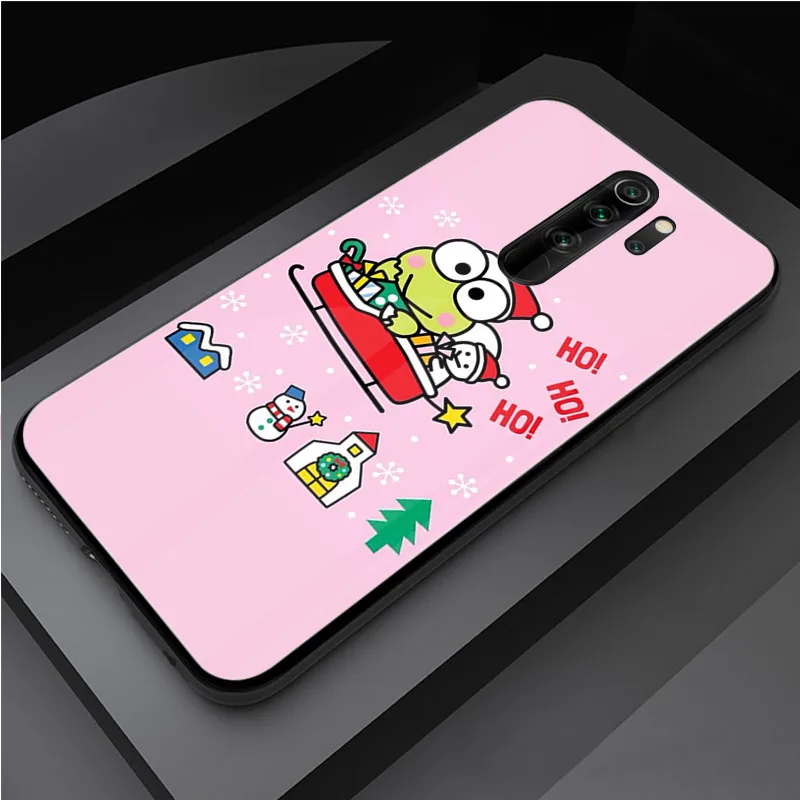 Cute green frog Keroppi DIY Tempered Glass Phone Case for Redmi 7A 8 9 NOTE 9 8 7 6 Pro Luxury printed cover shell case for xiaomi Cases For Xiaomi