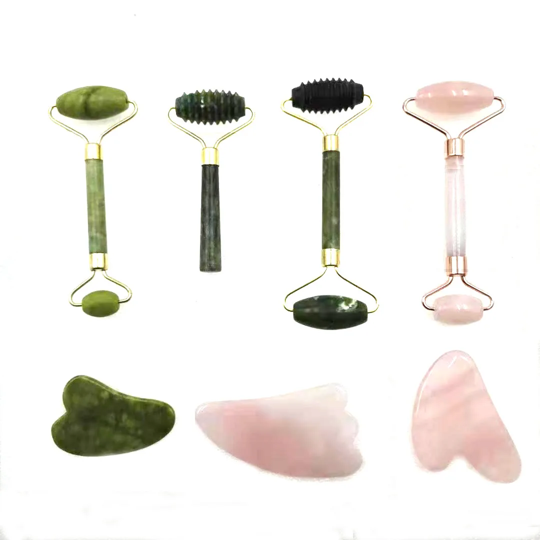 Skin-Care-Tools Guasha-Board Facial-Massage-Roller Face-Lift Jade-Stone Beauty-Neck Relaxation