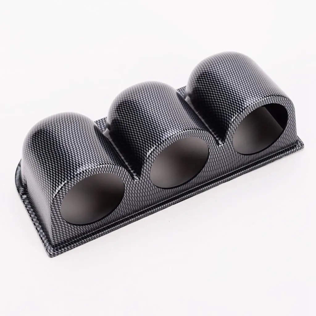Carbon 2'' 52mm Car Motorcycle Universal Triple Dash Gauge Pod Mount Holder Side