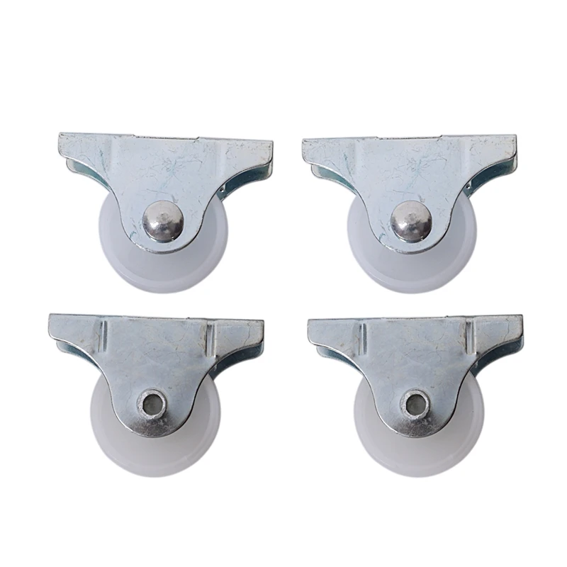

4 Pcs White Plastic 25mm Diameter Furniture Replacement Caster Wheel