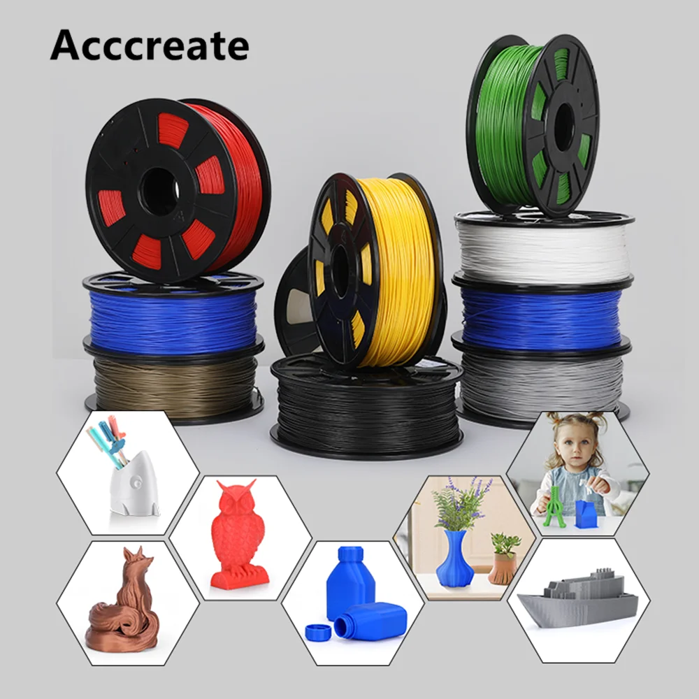 Acccreate 1kg/2kg/4kg/8kg 1,75mm PLA filamento de 3D imprimir para Creality Ender 3 Pro CR-10S V2 CR-6 SE Anycubic Mega X FDM 3D impresora