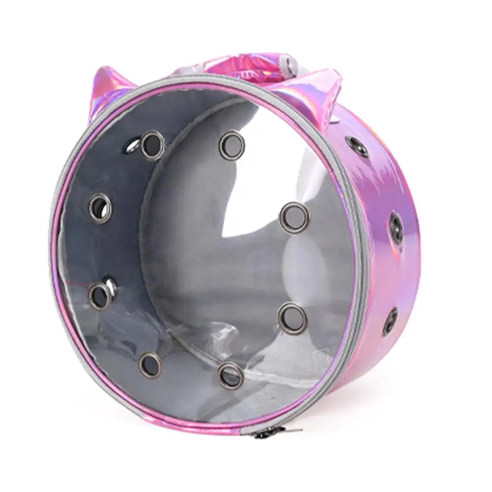 Cute Dog Cat Carrier Backpacks Pu Breathable Pet Out Light Backpack Pet Supplies - Color: 3