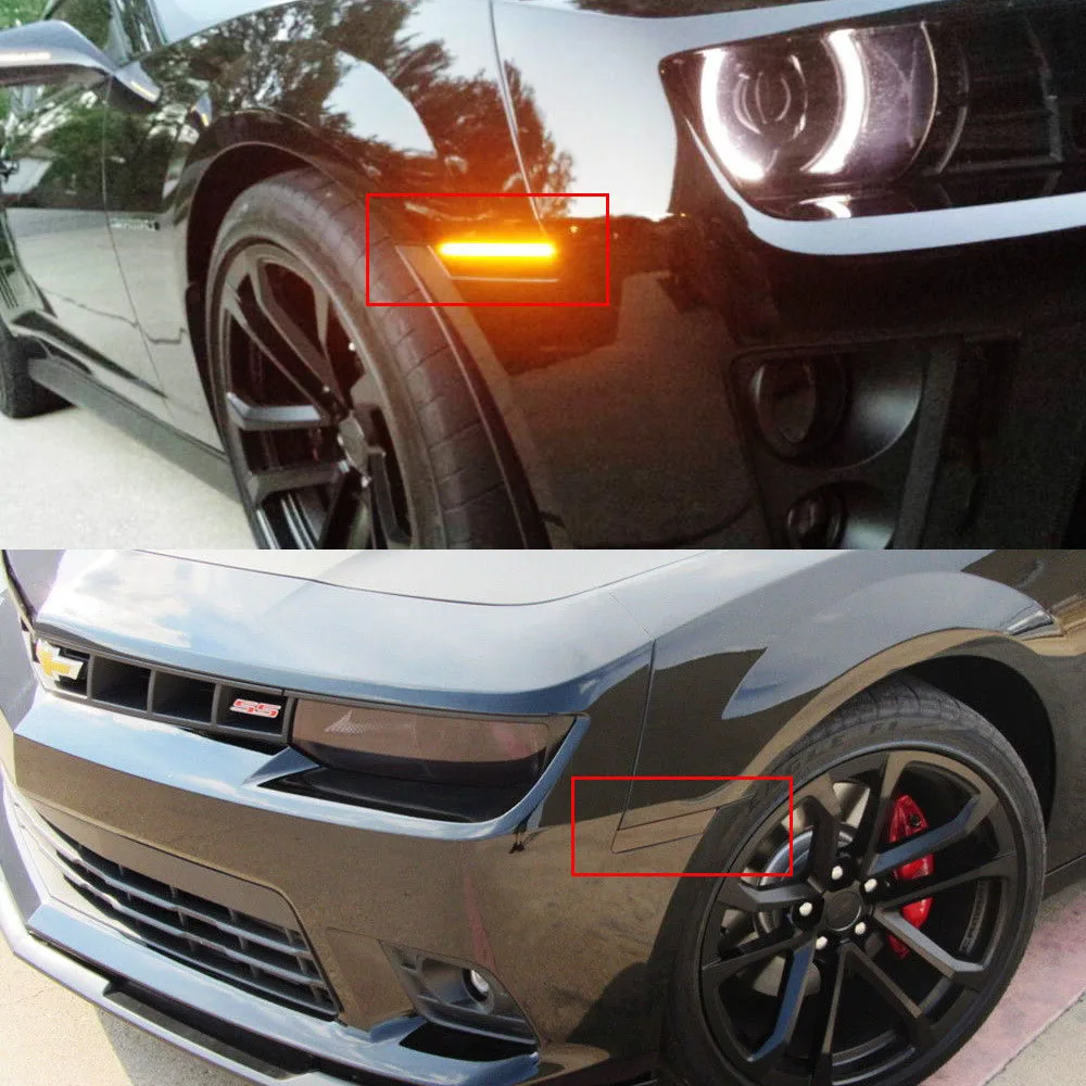 12 В янтарные/красные габаритные огни для 2010- Chevy Camaro,(передняя часть: янтарная, задняя: красная