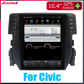 

ZaiXi 10.4 Tesla Type Android For Honda Civic 2016~2018 Car Android DVD Player Navigation GPS Radio Multimedia system