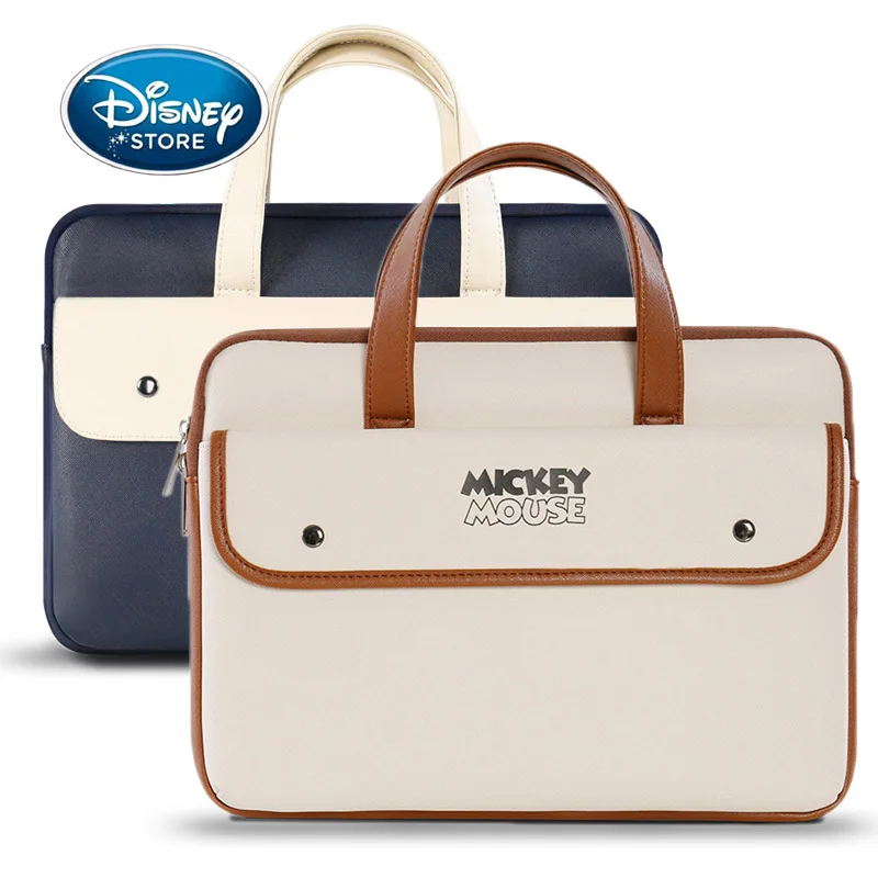 

Disney Laptop Bags PU Leather 13 14 15 Inch Fashion Mickey Women Notebook Bag For Macbook Case Computer Storage Protective Case