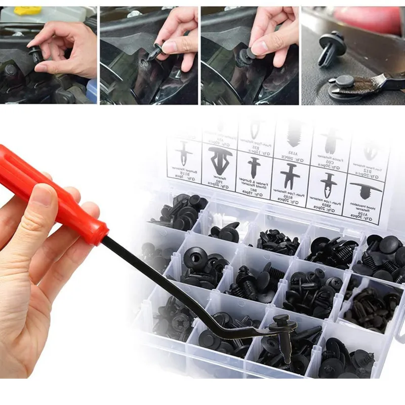 415 pcs Push Retainer Clips with 18 Most Popular Automotive Parts Sizes