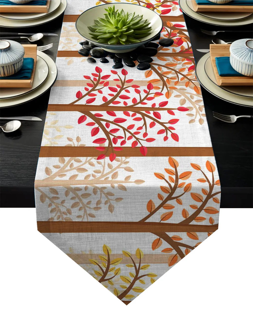 

Dining tablecloth Autumn Leaves Tree Trunk Table Runner Modern Table Runners for Wedding Party Decorarion Christmas Table