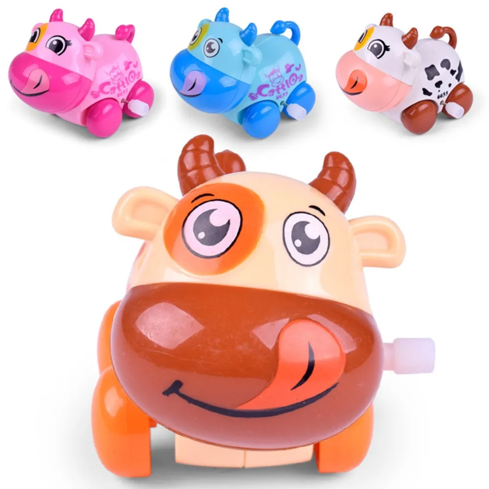 Wind Up Toys 1Pcs Fun Cartoon Animal Dog Cattle Crawling Clockwork Classic Toy Newborn Baby Running Jumping fun Infant Cute