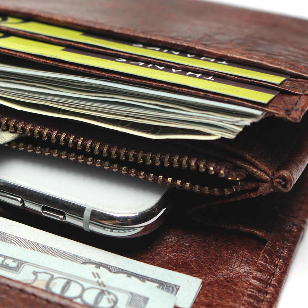 Мужской Длинный кошелек RFID, мужской клатч из натуральной кожи Carteira, брендовый роскошный мужской кошелек, портмоне, кошелек для телефона, billetera hombre