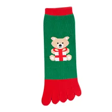 Носки унисекс Разноцветные носки без пальцев с принтом Санта Клауса хлопковые повседневные спортивные дышащие эластичные носки Z1115