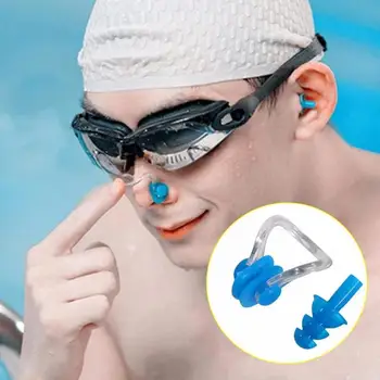 

3pcs Nose Clip Earplugs Set for Swimming Silicone Swimming Earplugs Nose Clip Case Water Protection Ear Plug Swimming Supplies