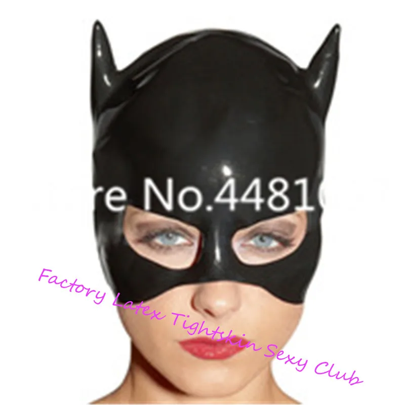 

Latex Mask Rubber Unisex Hood Cosplay Cat woman Rubber Fetish Cosplay Mask Latex Headgear Customized XS-XXL marshmello helmets