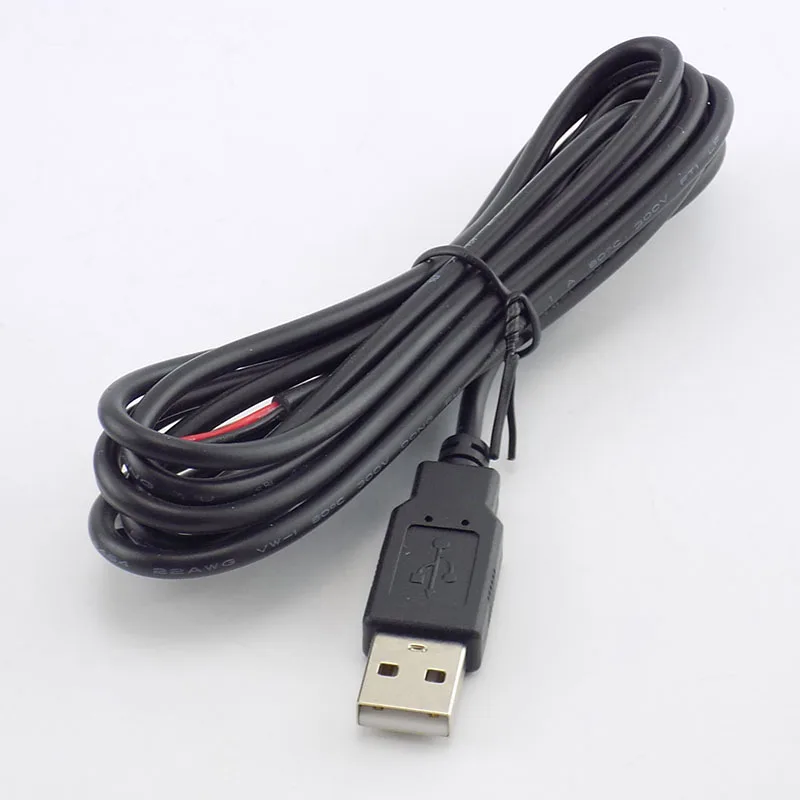 0,3/1/2 M DC 5V USB 2,0 Тип A входящий штекер 2 Pin кабель Питание зарядное устройство для смарт-устройств Разъем DIY провода N11