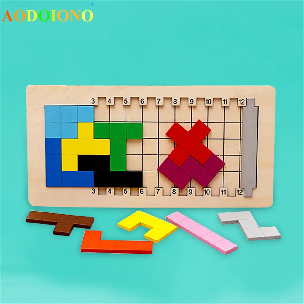 Красочные деревянные Tangram тетрис игра головоломка игрушки для детей дошкольного возраста волшебство раннего образования детские игрушки подарок для детей