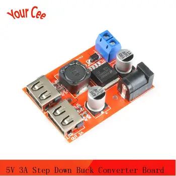 

Dual USB DC-DC 9V 12V 24V 36V to 5V 3A Step Down Buck Converter Board Power Supply Module Car Charger Charging Solar DC 5.1/2.1