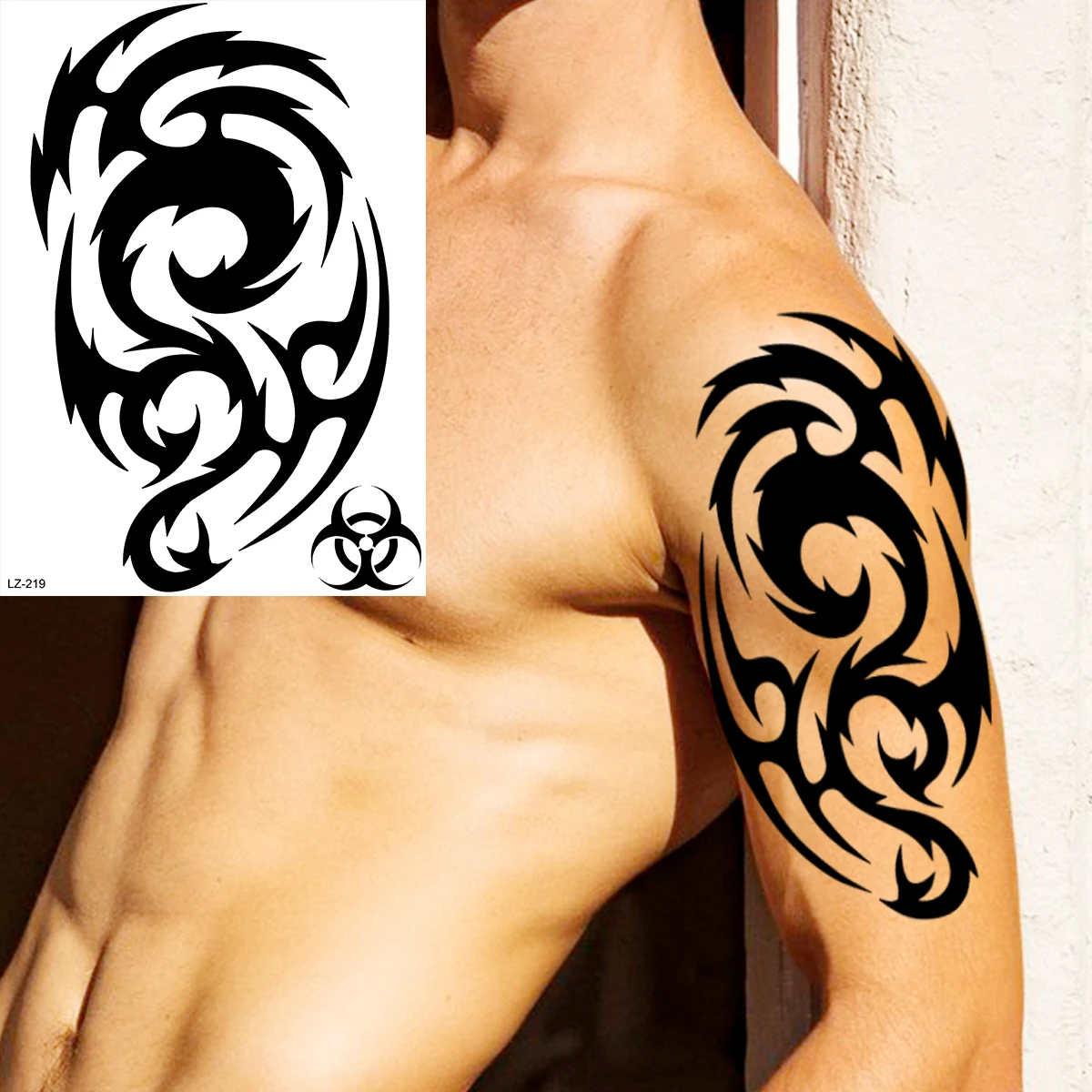 Große Schwarz Bull Totem Arm Temporäre Tattoos Für Männer Erwachsene Tiger  Anker Realistische Gefälschte Tattoo Aufkleber Body Art Tatoo Armband -  AliExpress, image size:1200x1200