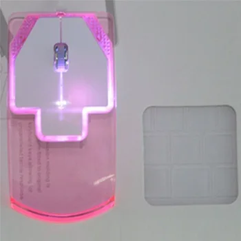 

Transparent 2.4GHz Wireless Mouse Colorful LED Luminous Optical Mouse Portable Laptop Desktop Mice for Home Office
