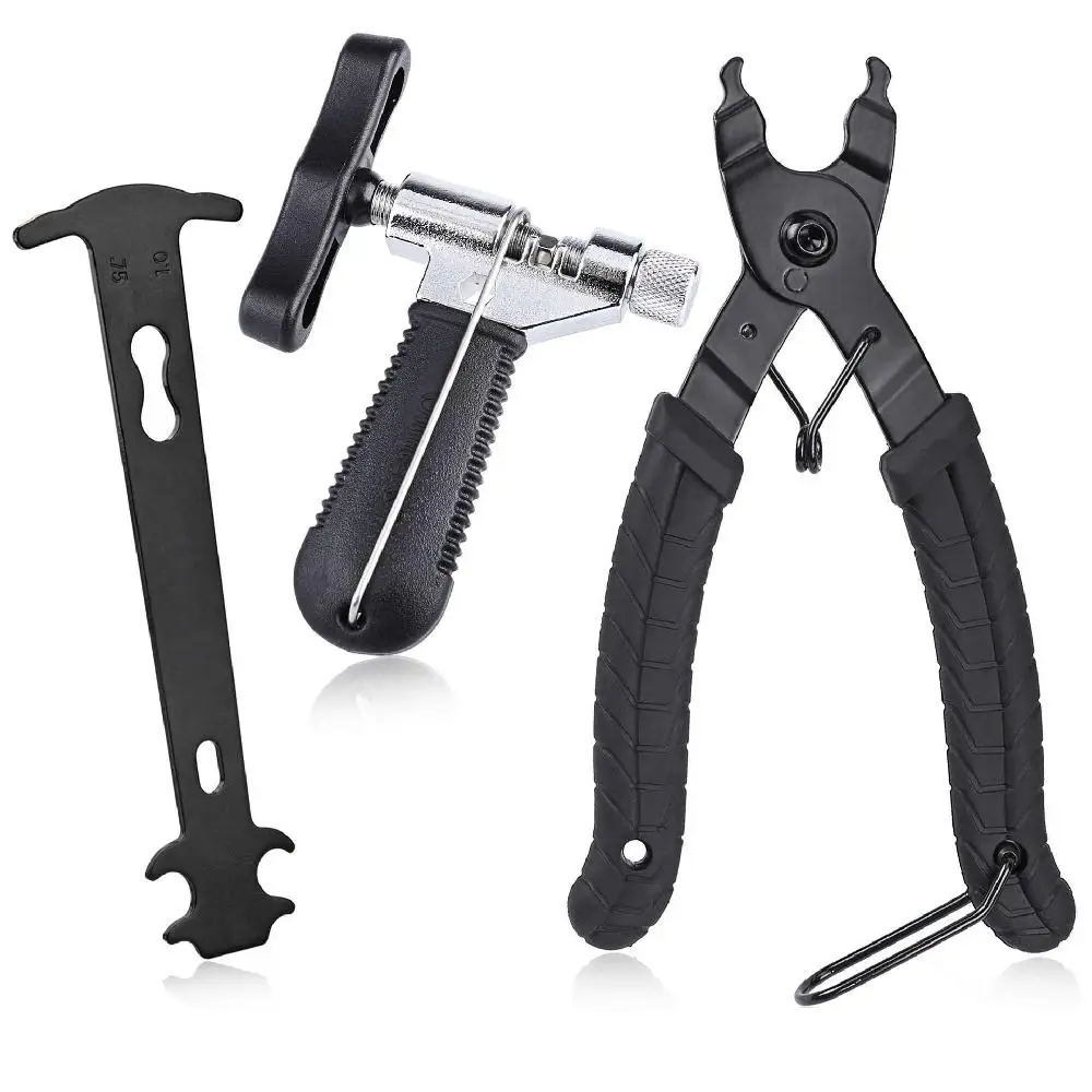 

3pcs Bike Multi Repair Tools Set Bicycle Chain Magic Buckle Link Plier Cycling Chain Splitter Cutter Checker Bike Repair Tool
