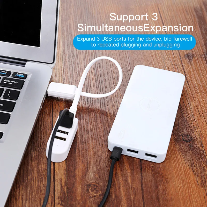 3 Port USB Hub Extend Cable 1.2m USB 2.0 Splitter Wire Data Transfer Device Charging USB Adapter Laptop PC Computer USB Extender ► Photo 3/6