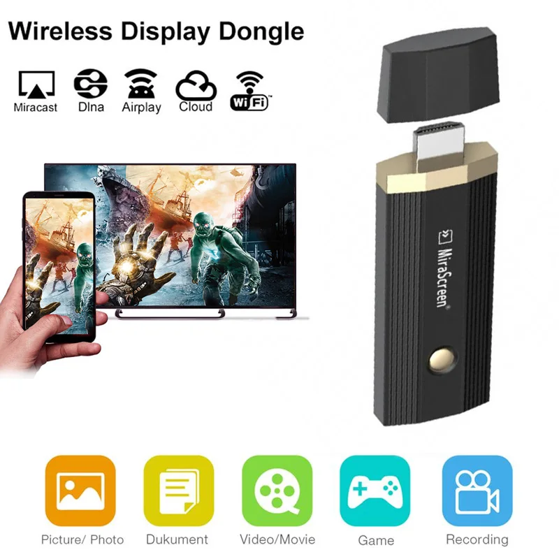 

A5 WIFI TV Stick HDMI Wireless Display Receiver Anycast DLNA Miracast Airplay Mirror Screen Dongle Projector Adapter Mirascreen