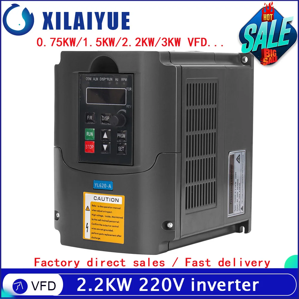 2.2Kw 220V Vfd Frequenza Variabile Drive, 1.5Kw/2.2Kw/3Kw Inverter 400Hz 10A Vfd Inverter Ingresso 1Hp 3Hp Frequenza Di Uscita Inverter
