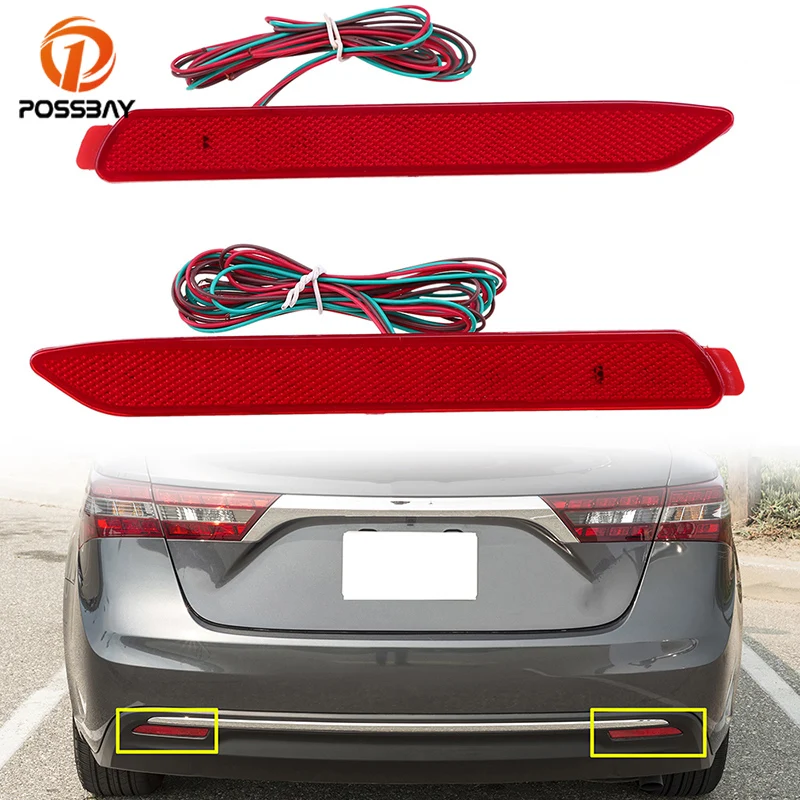 POSSBAY 24LED Rear Bumper Reflector Light Tail Stop Parking Lights for